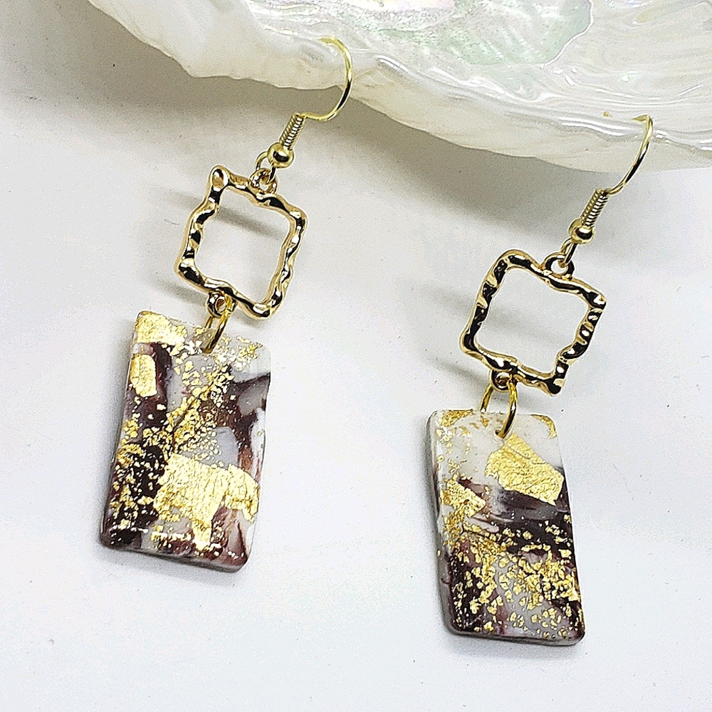 Rectangle dangle earrings
